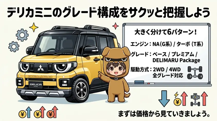 デリカミニのグレード違い