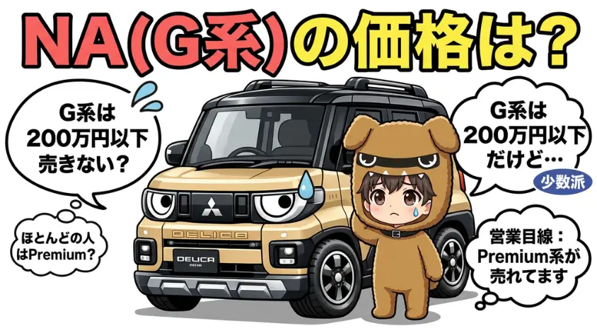 NA（G系グレード）の価格帯