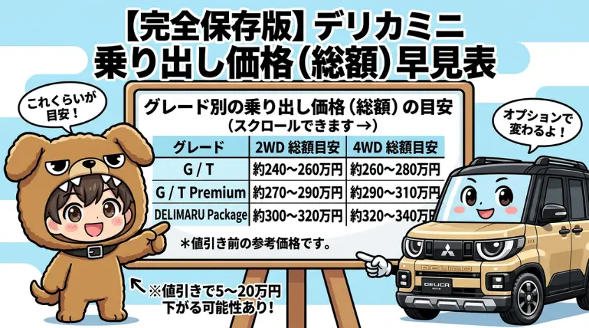 グレード別の乗り出し価格（総額）の目安