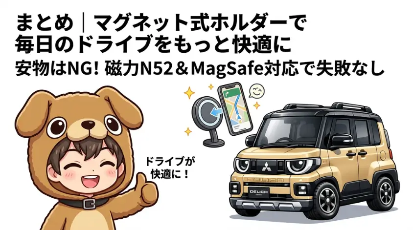 マグネット式ホルダーで毎日のドライブをもっと快適に