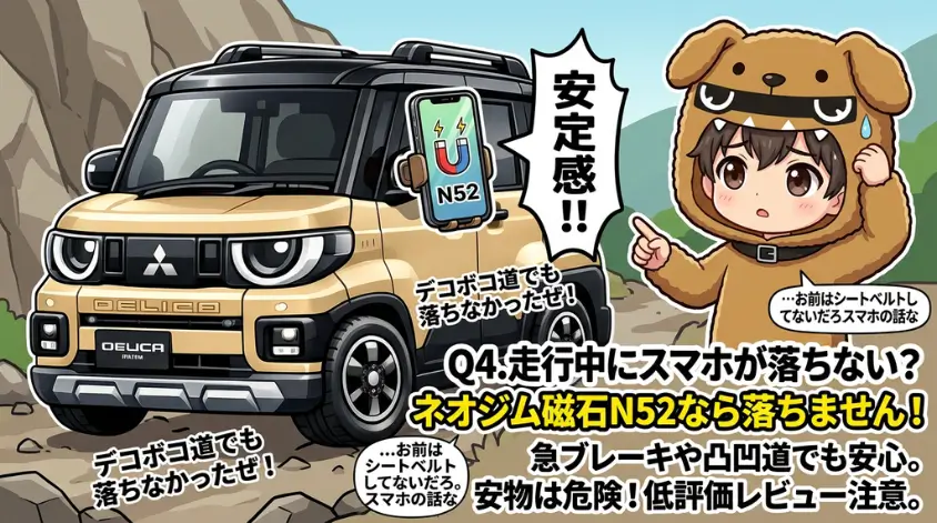 走行中にスマホが落ちない？