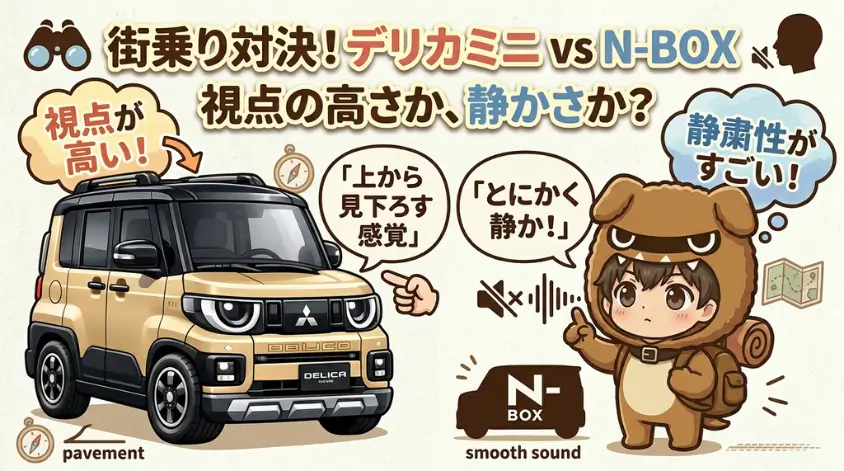 N-BOXの静粛性 vs デリカミニの視点の高さ