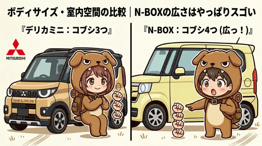 ボディサイズ・室内空間の比較