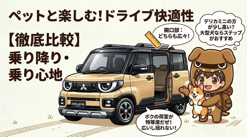 ペットの乗り降り・ドライブ中の快適さ