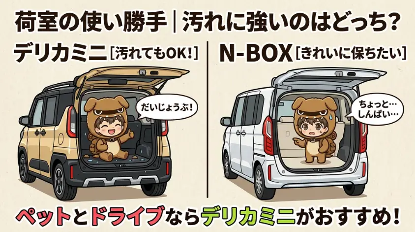 荷室の使い勝手｜汚れに強いのはどっち？