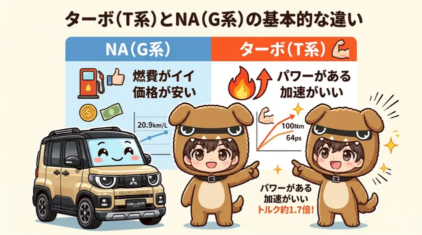 ターボ（T系）とNA（G系）の基本的な違い