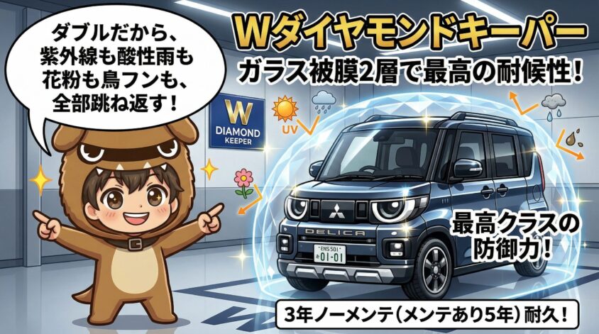 Wダイヤモンドキーパー｜ガラス被膜2層で最高の耐候性