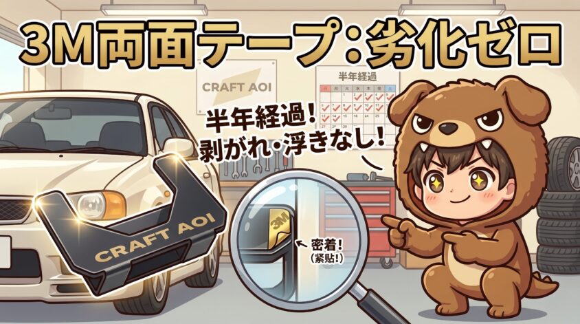 3M両面テープ：剥がれゼロ、浮きゼロ