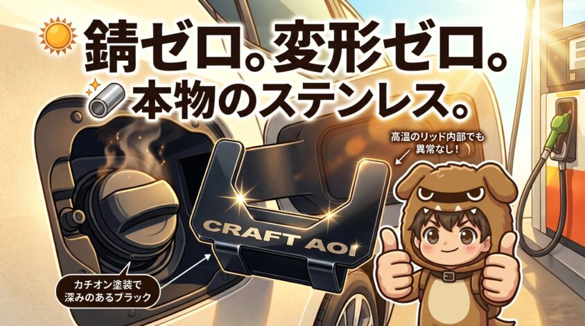 ステンレス本体：錆ゼロ、変形ゼロ