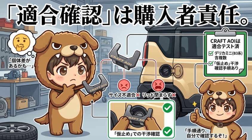 適合確認は最終的に購入者責任である点