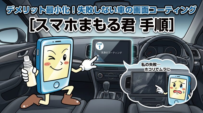 デメリットを最小化する！失敗しないスマホまもる君の使い方（車の画面編）