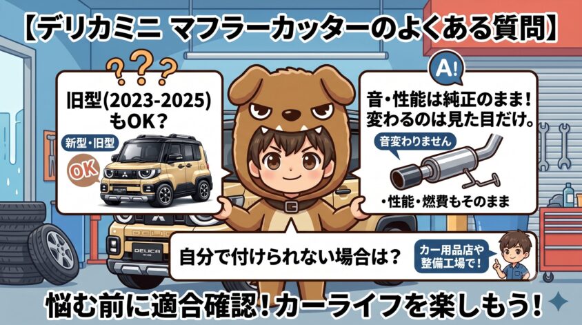 デリカミニのマフラーカッターに関するよくある質問