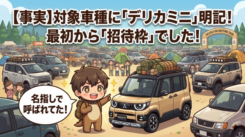対象車種に「デリカミニ」は明記されている