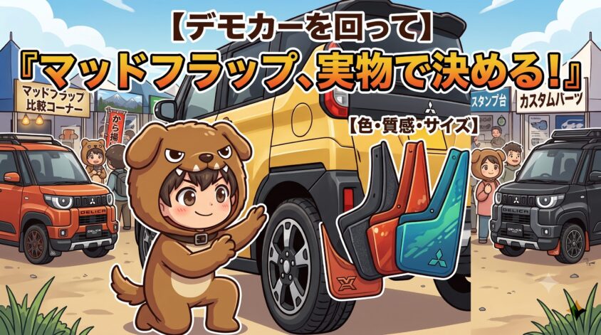 マッドフラップが欲しくて、各社のデモカーを回りました