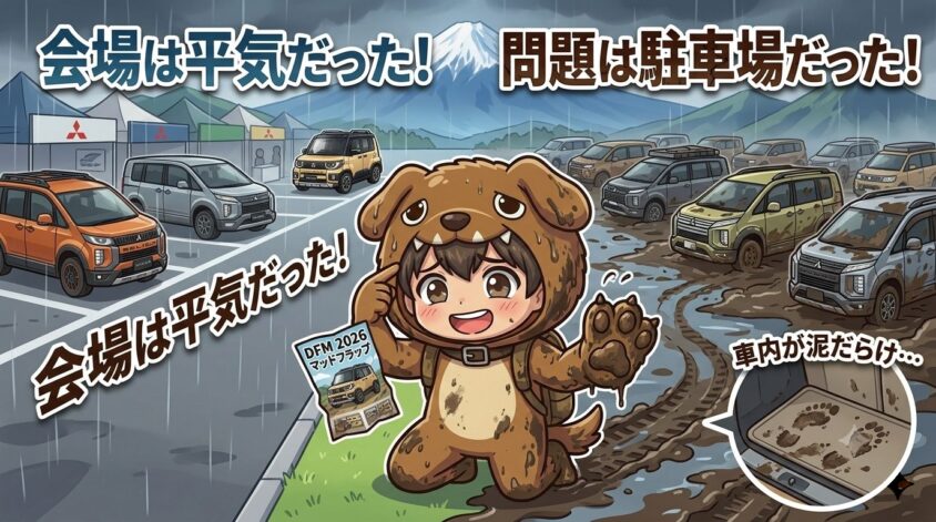 会場は平気でした。問題は駐車場だった
