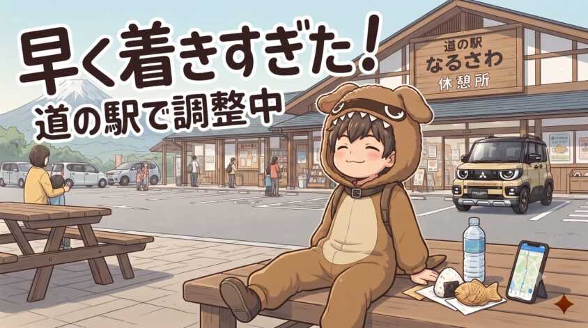 移動は休憩込みで2時間弱。早く着きすぎたので道の駅で調整