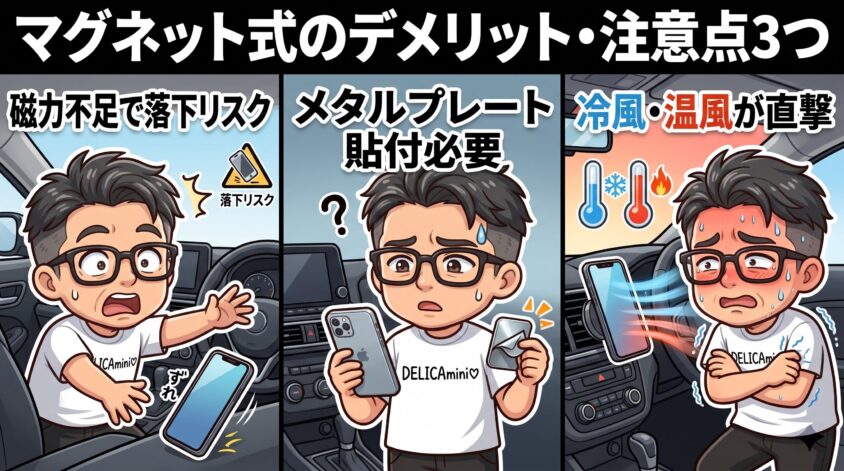 マグネット式のデメリット・注意点3つ