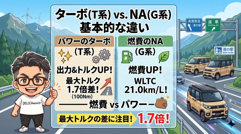 ターボ（T系）とNA（G系）の基本的な違い