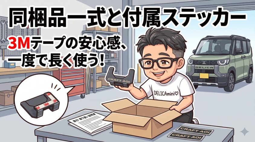 同梱品一式と付属ステッカー