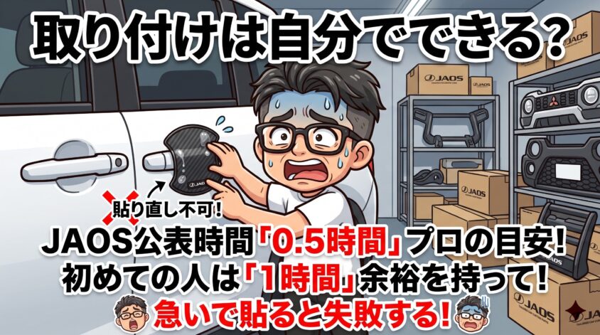 取り付けは自分でできる？JAOS公表の参考取付時間は「0.5時間」