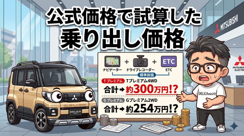 公式価格で試算した乗り出し価格