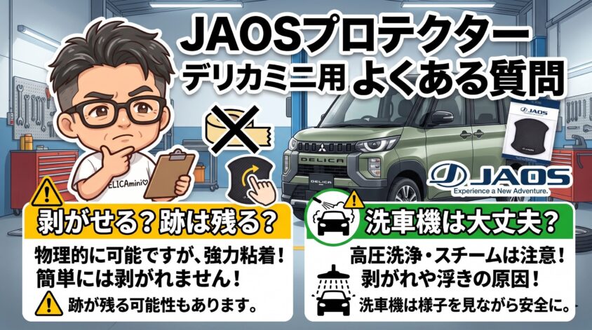 JAOSドアハンドルプロテクター デリカミニ用のよくある質問