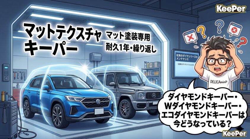 マットテクスチャキーパーと、従来のダイヤシリーズの扱い