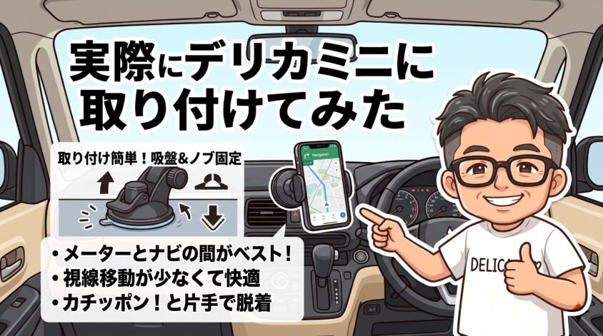 実際にデリカミニに取り付けてみた