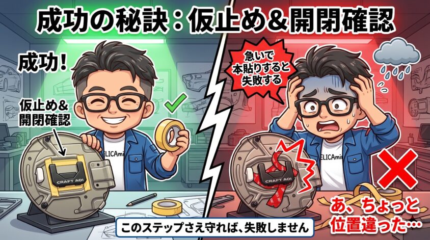 仮止め＆開閉確認