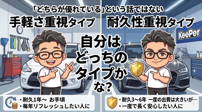 「手軽さ重視」と「耐久性重視」の2タイプ