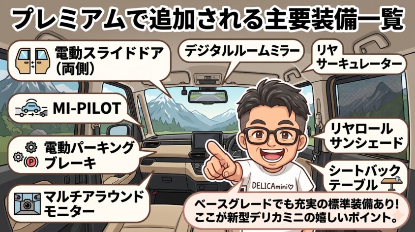 プレミアムで追加される主要装備一覧