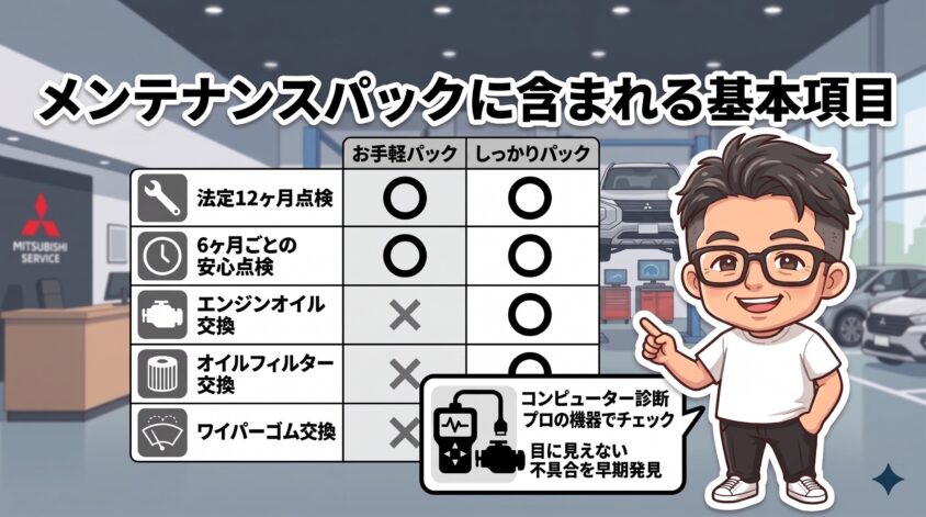 メンテナンスパックに含まれる基本項目