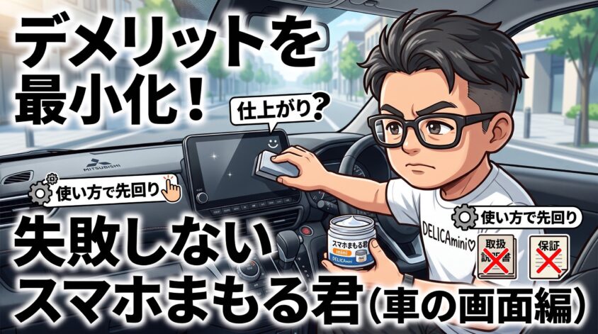 デメリットを最小化する!失敗しないスマホまもる君の使い方(車の画面編)