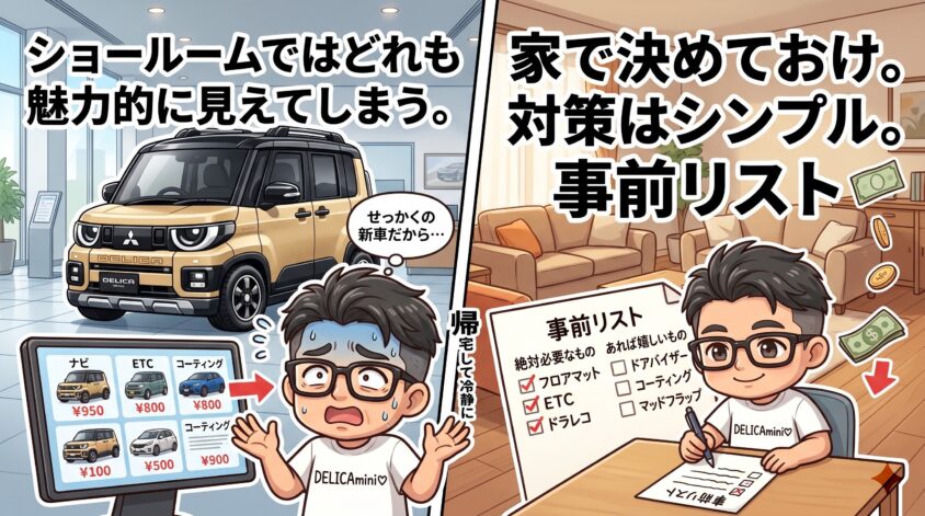 オプションの「いる・いらない」を事前に決めておく