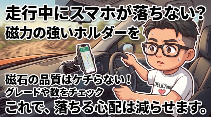 走行中にスマホが落ちない？