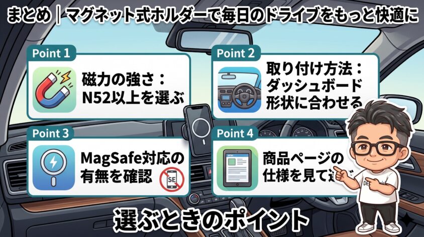 まとめ｜マグネット式ホルダーで毎日のドライブをもっと快適に