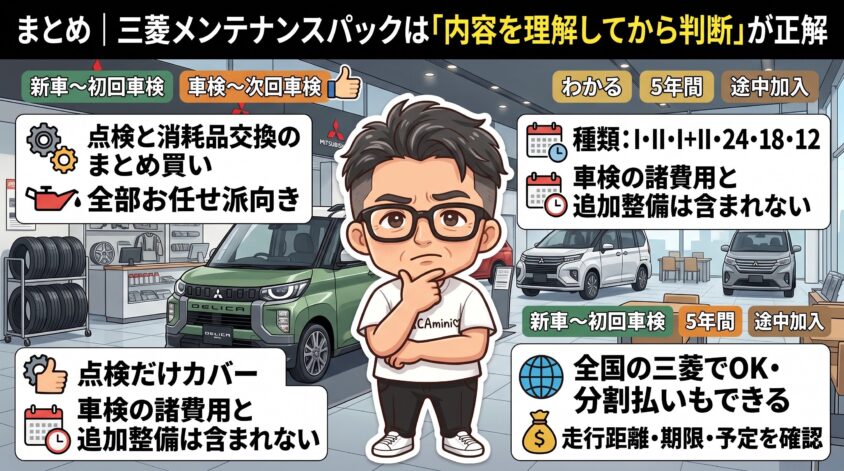まとめ|三菱メンテナンスパックは「内容を理解してから判断」が正解