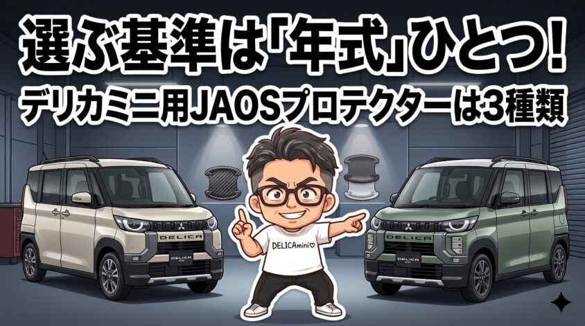 デリカミニ用のJAOSドアハンドルプロテクターは3種類