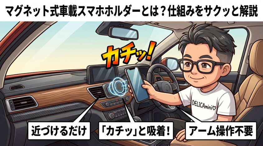 マグネット式車載スマホホルダーとは？仕組みをサクッと解説