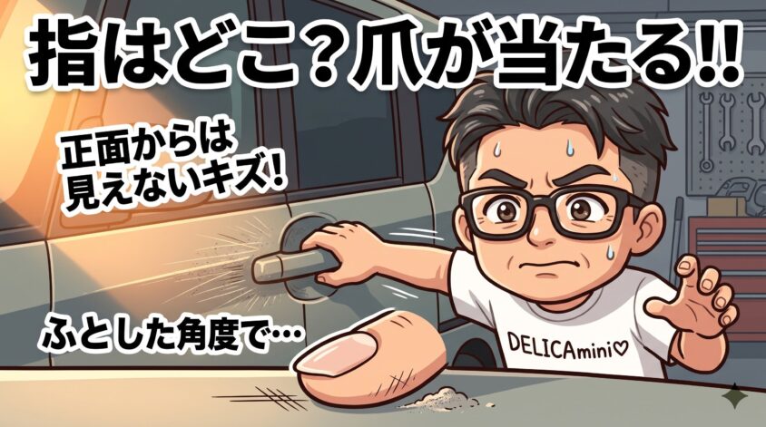 ドアを開けるとき、指はどこに入っているか