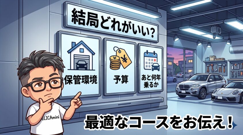 保管環境×予算×乗り換え予定で決まる選び方
