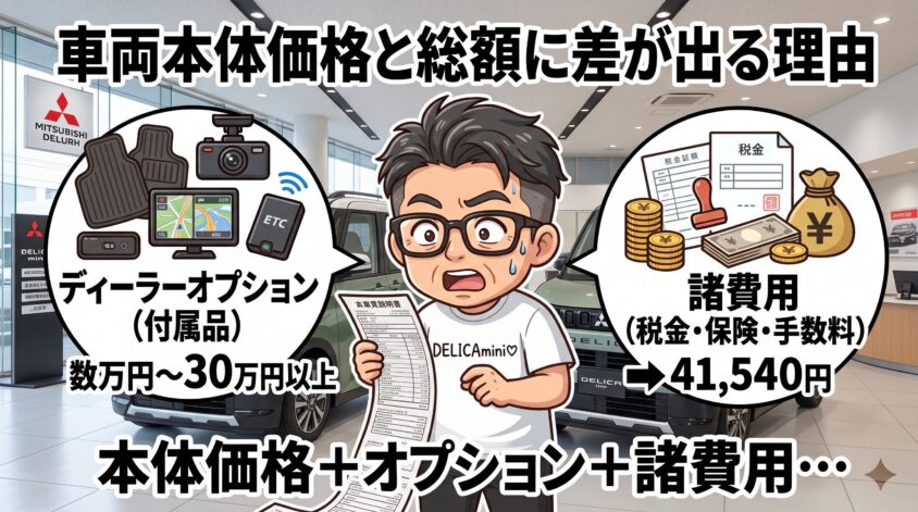 車両本体価格と総額に差が出る理由