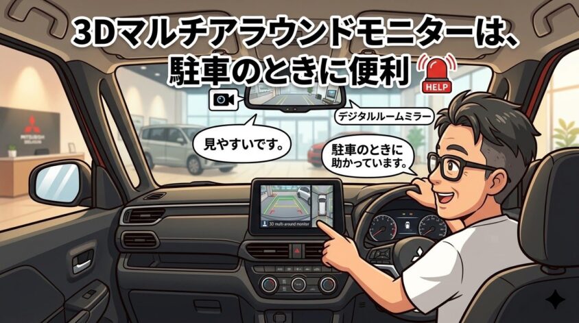 3Dマルチアラウンドモニターは、駐車のときに便利