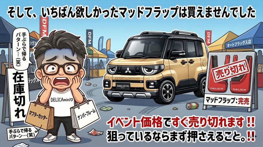 そして、いちばん欲しかったマッドフラップは買えませんでした