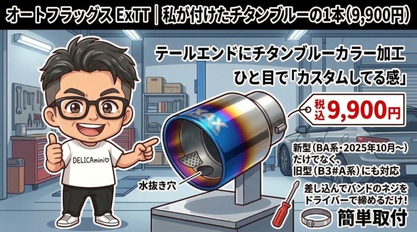 オートフラッグス　マフラーカッター　デリカミニ