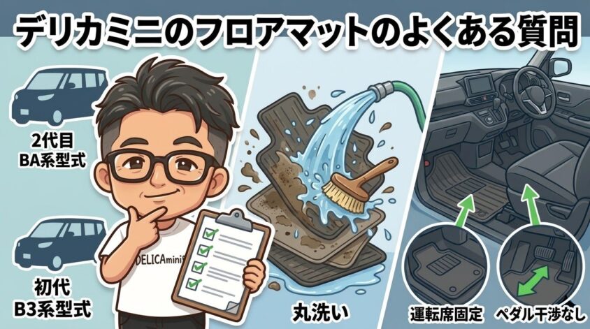 デリカミニのフロアマットのよくある質問