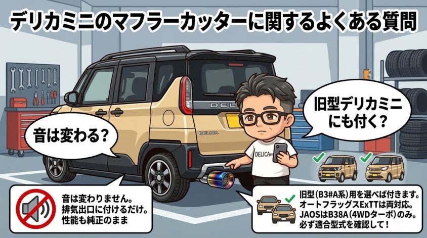 デリカミニのマフラーカッターに関するよくある質問