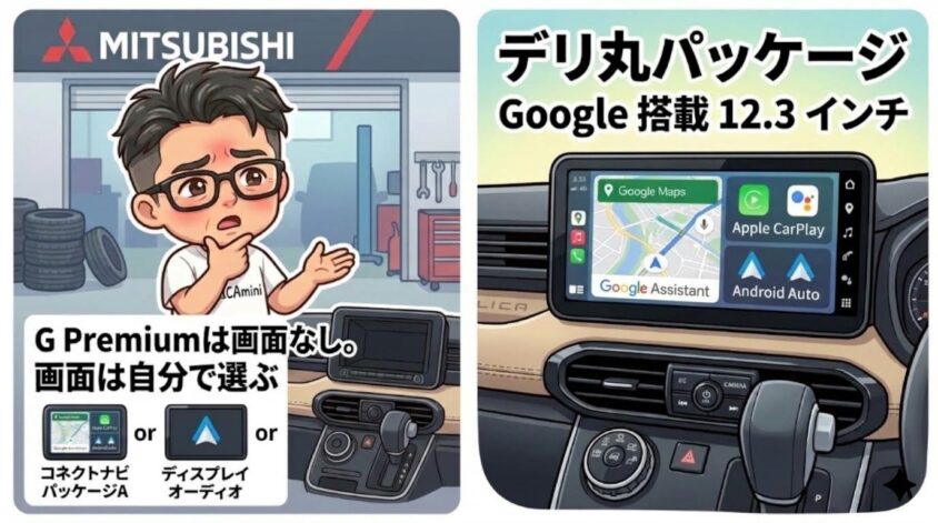 G Premium は画面なし。画面は自分で選ぶ