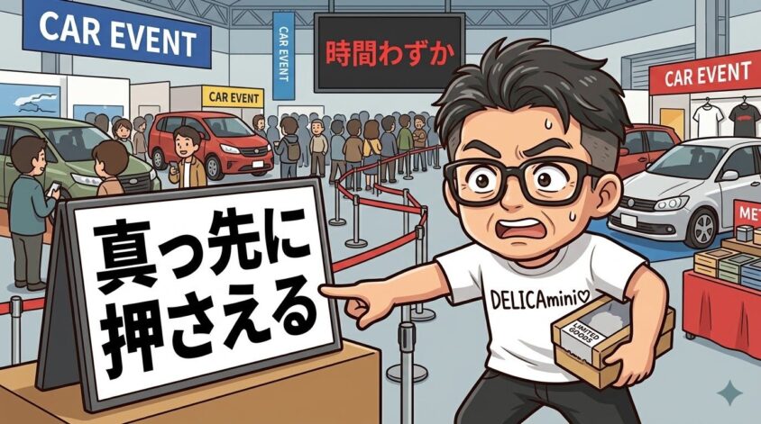 会場での回り方。欲しい物は先に押さえる