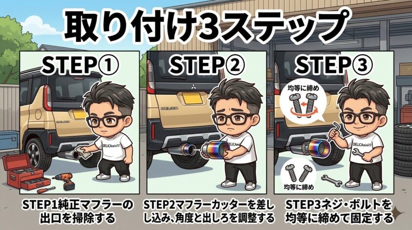 取り付け3ステップ